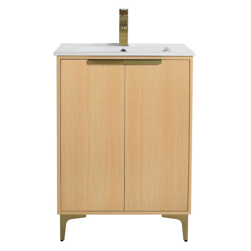 Fine Fixtures Wilmington Bathroom Vanity with White Ceramic Sink.
