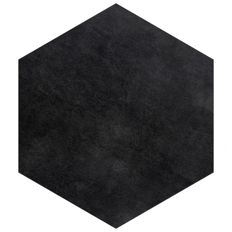 Merola Tile Industrial Hex Black 8-1/2" x 9-7/8" Porcelain Floor and Wall Tile