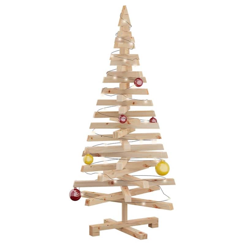 vidaXL Christmas Trees with Stand Natural/Brown Solid pine wood