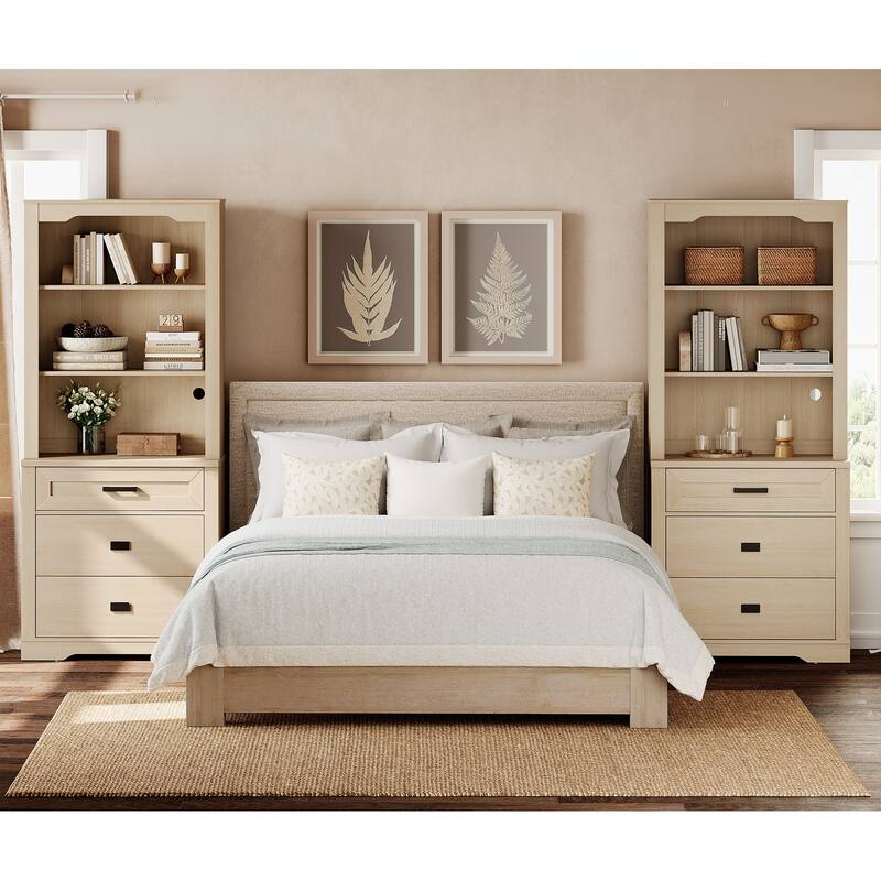 3 Tier Bookcase with Drawer,73.3" Tall Floor Standing Bookshelf