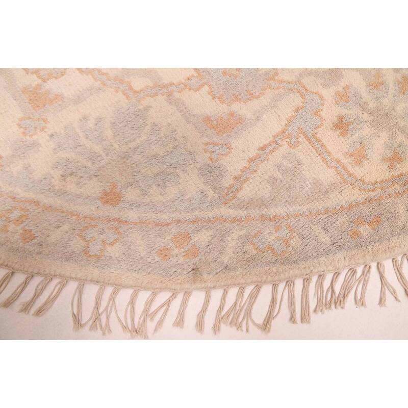 ECARPETGALLERY Hand-knotted Royal Oushak Ivory Wool Rug - 7'9 x 7'7