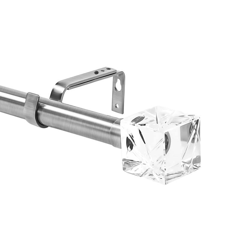 1-inch Diameter Cut Ice Adjustable Single Drapery Curtain Rod