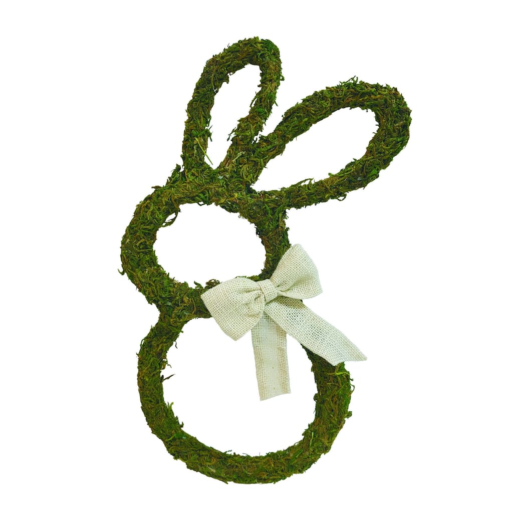 Transpac Natural Fiber 18.9" Easter Bunny Shaped Wreath
