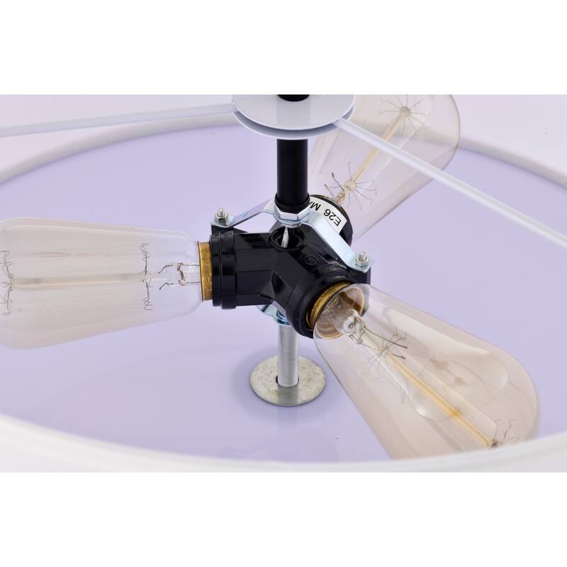 Rikko Brass Pendant Ceiling Lamp with White Hooded Brass Trim Shade - White-Brass