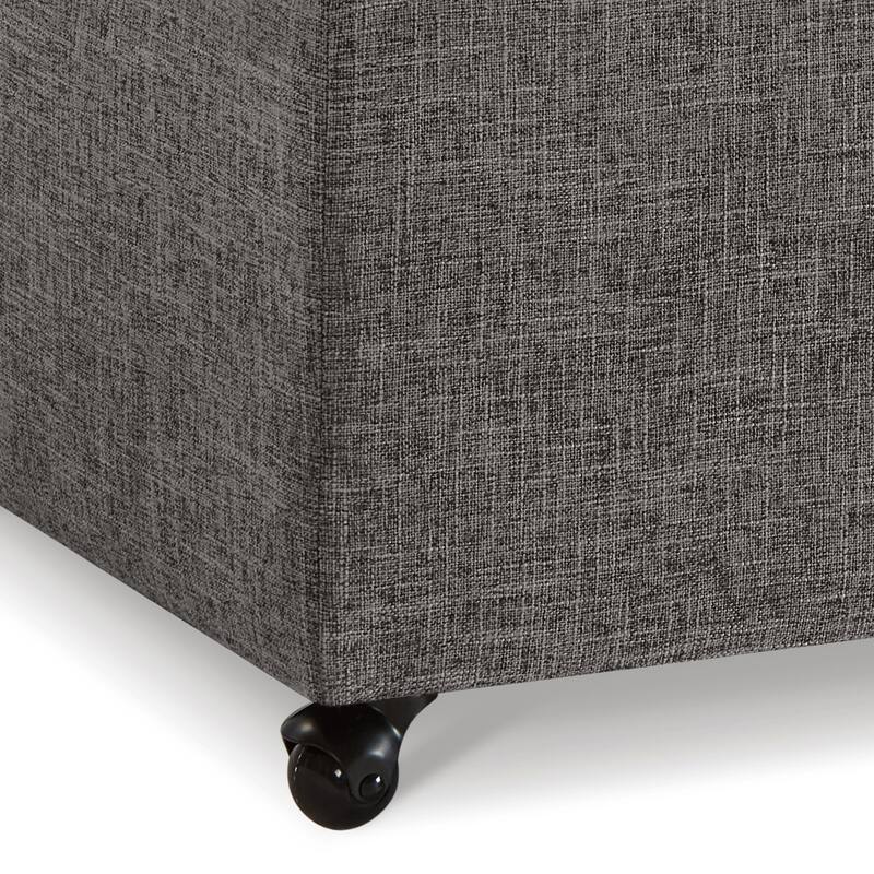 Fashion Beige Velvet Fabric Upholstered large storage rectangular bench