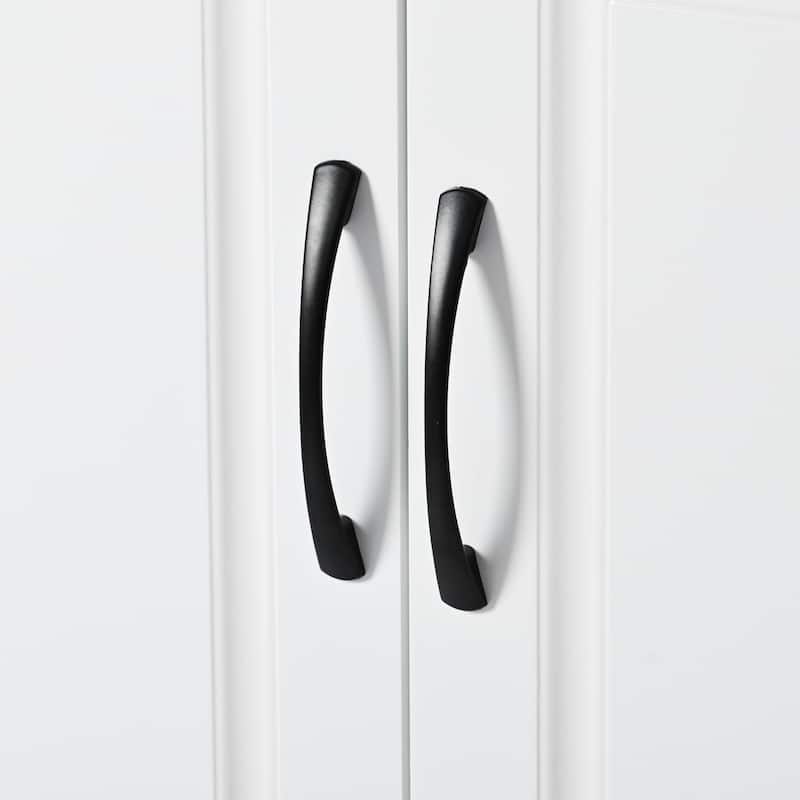 White Shoe Cabinet with Adjustable Shelves and Sturdy Top Surface - 11.8"W x 39.69"H x 47.2"D