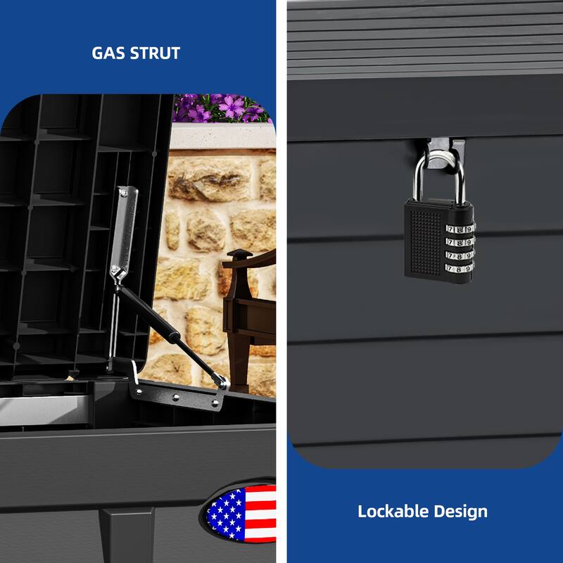 120 Gallons Water Resistant Lockable Deck Box