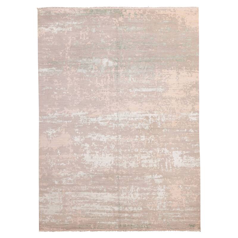 ECARPETGALLERY Hand-knotted Legacy Taupe Silk, Wool Rug - 8'9 x 12'0