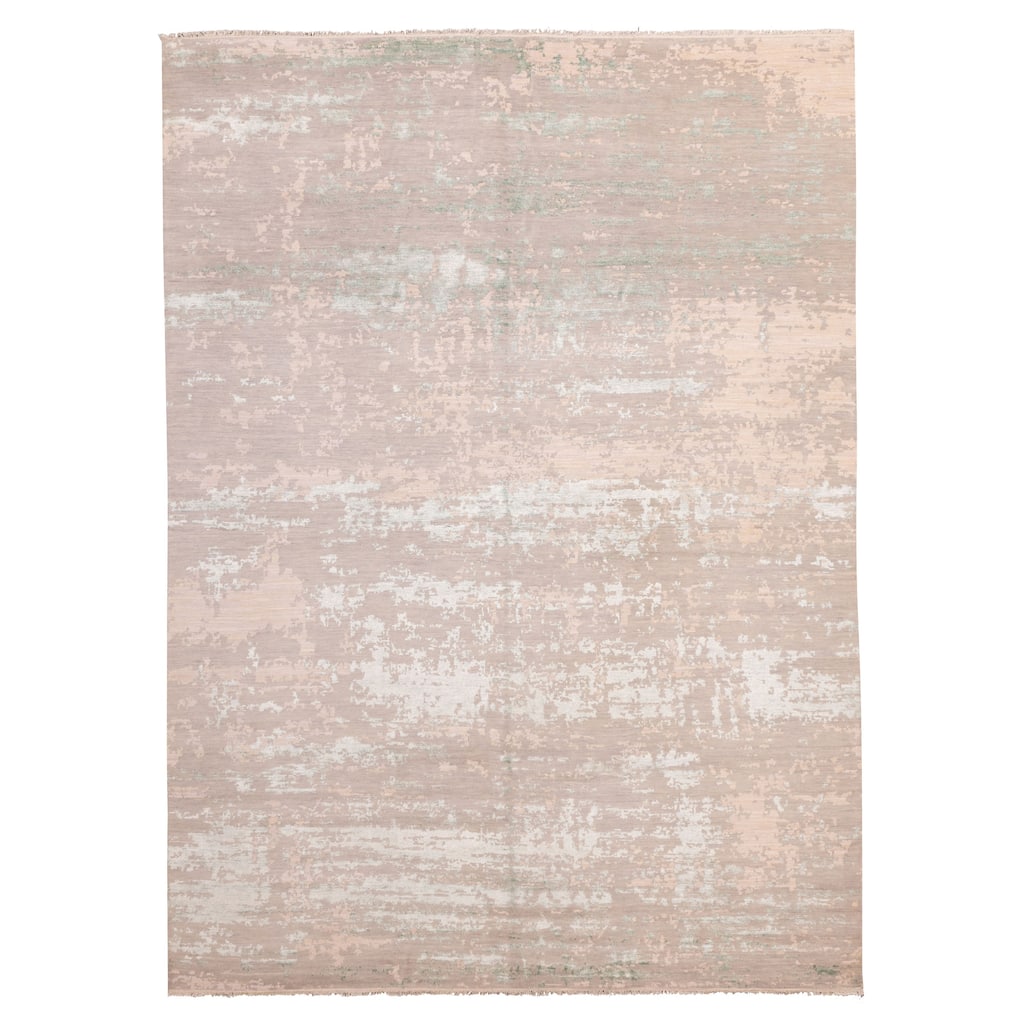 ECARPETGALLERY Hand-knotted Legacy Taupe Silk, Wool Rug - 8'9 x 12'0