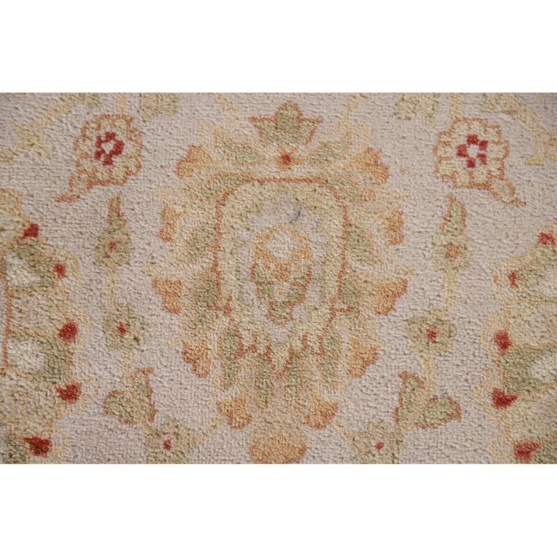 Hand Knotted Oriental 100% Wool Carpet Traditional Floral Greys & Charcoal Chobi-Peshawar Runner Rug - 20' 5'' X 2' 7''