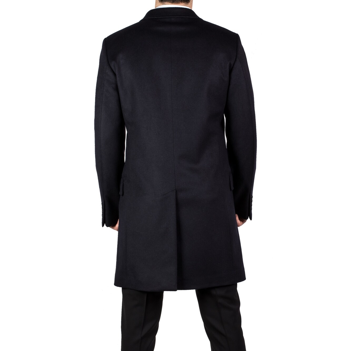 Shop Luciano Barbera Men S Wool Cashmere 3 4 Length Coat Jacket Navy Blue Overstock 16152684
