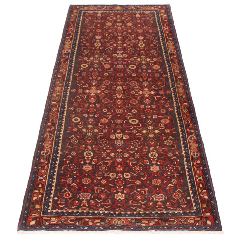 ECARPETGALLERY Hand-knotted Andelz Navy Wool Rug - 3'5 x 9'7