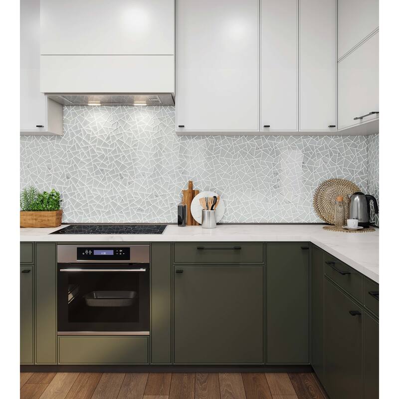 Cruz Bay Studio BG19 Medley - 11" x 11" Block Random Wall Tile - - Glacier Gloss