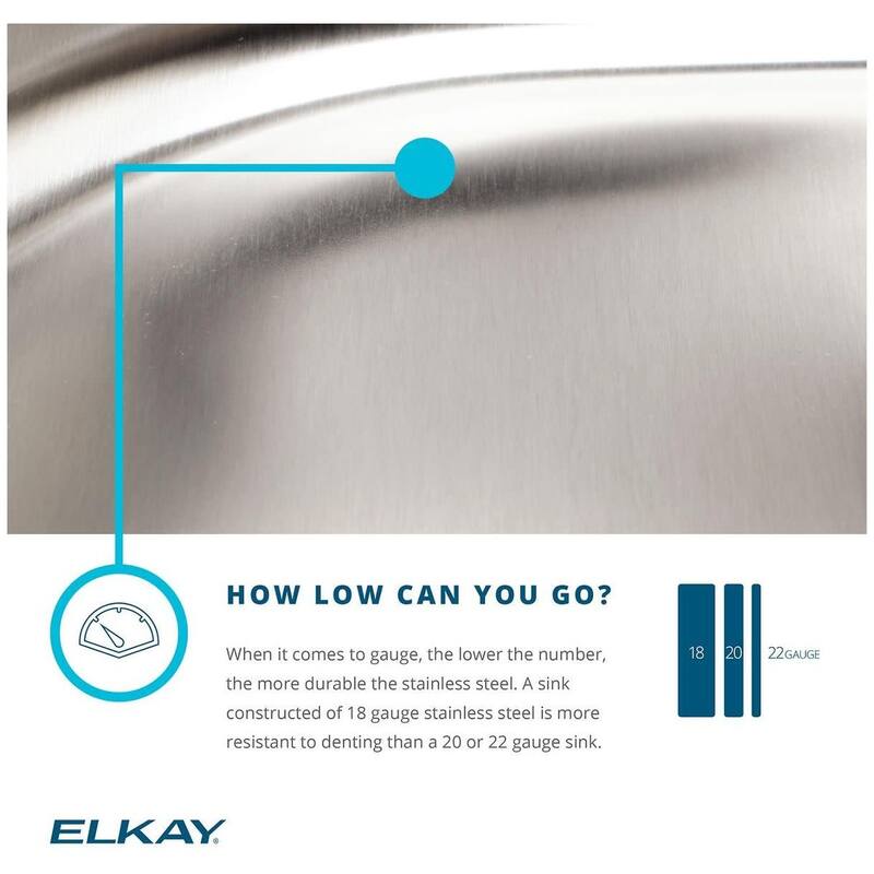 Elkay Lustertone 16-1/2" Undermount Single Basin Stainless Steel