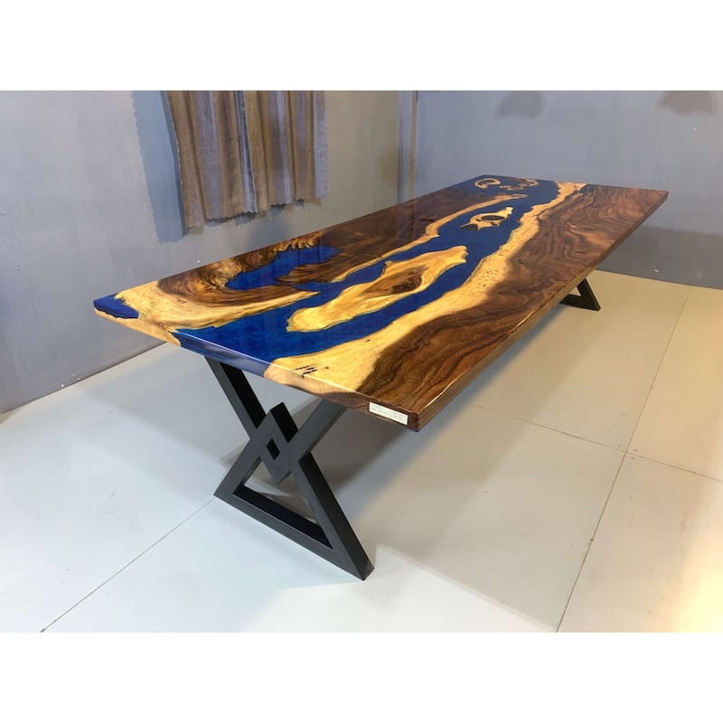 Blue Lagoon 118" Epoxy Dining Table - Style 3