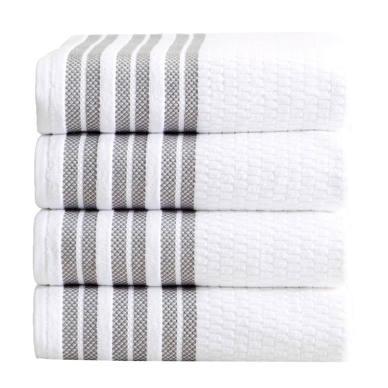 Luxurious Cotton Textured & Detailed Stripes Towel Set