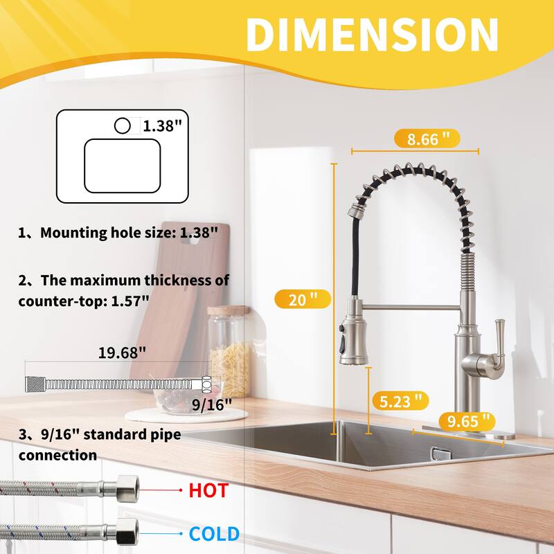 Kitchen Faucet with Pull Down Sprayer Vanity Faucet