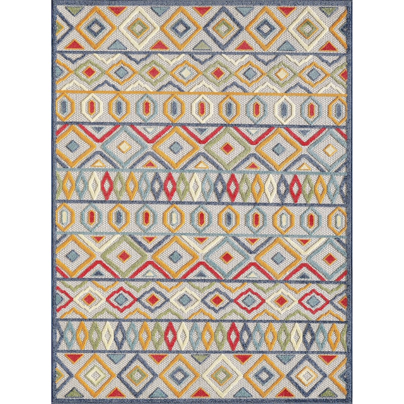 Domani Napa Moroccan Hygge Indoor/ Outdoor Rug - 7'10" x 9'10" - Sunset