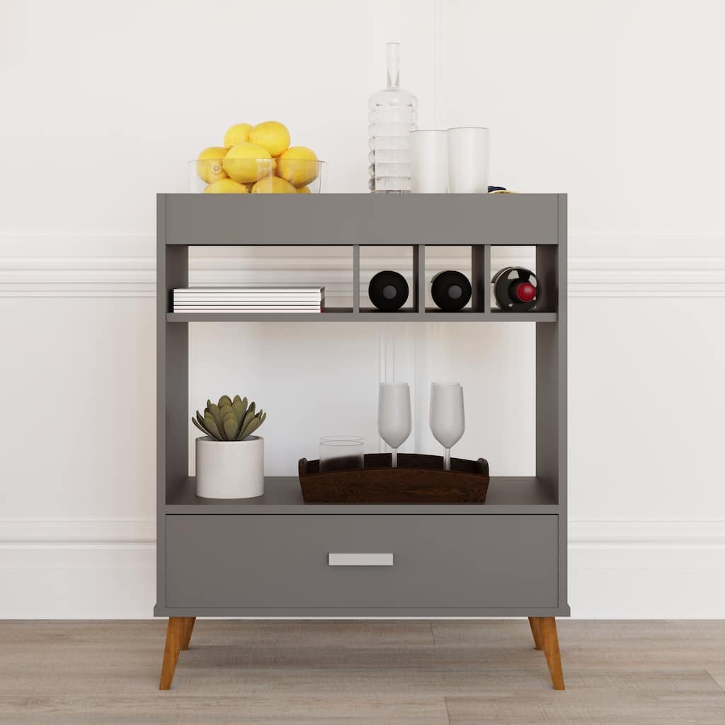 Boahaus Modern Bar Cabinet Wine Storage & Glassware Shelf