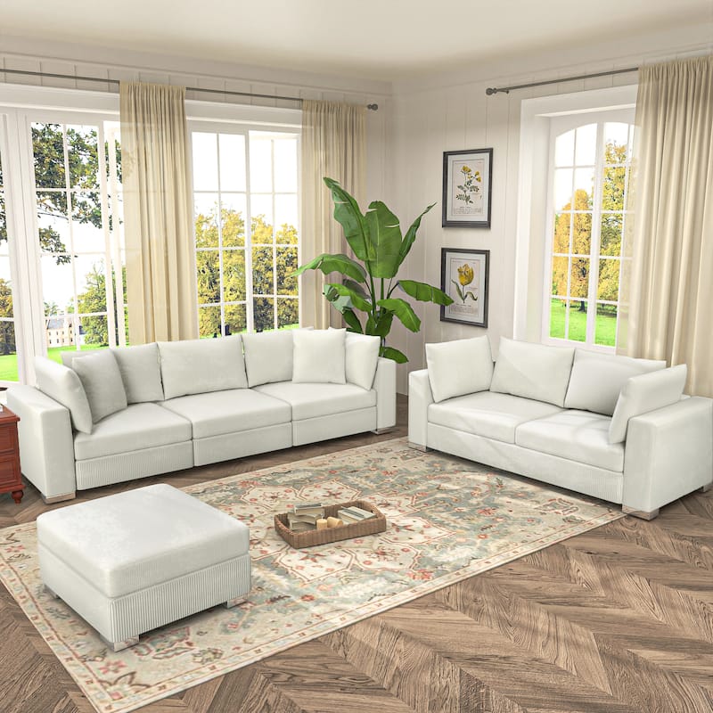 Wayna Living Room Sofa Corduroy Upholstered Lounge Sofa
