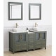 preview thumbnail 27 of 28, Vanity Art 60" Double Sink Bathroom Vanity Set with Engineered Marble Top and Free Mirror - 60 W X 18.5 D X 31.1 H
