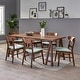 preview thumbnail 3 of 58, Idalia Mid-Century Modern 7 Piece Dining Set by Christopher Knight Home Walnut + Mint