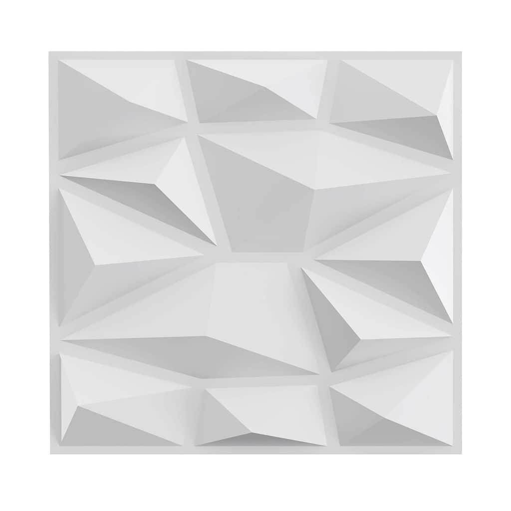 Costway 50/100 Pack 3D Wall Panels, PVC Diamond Textured Wall Tiles