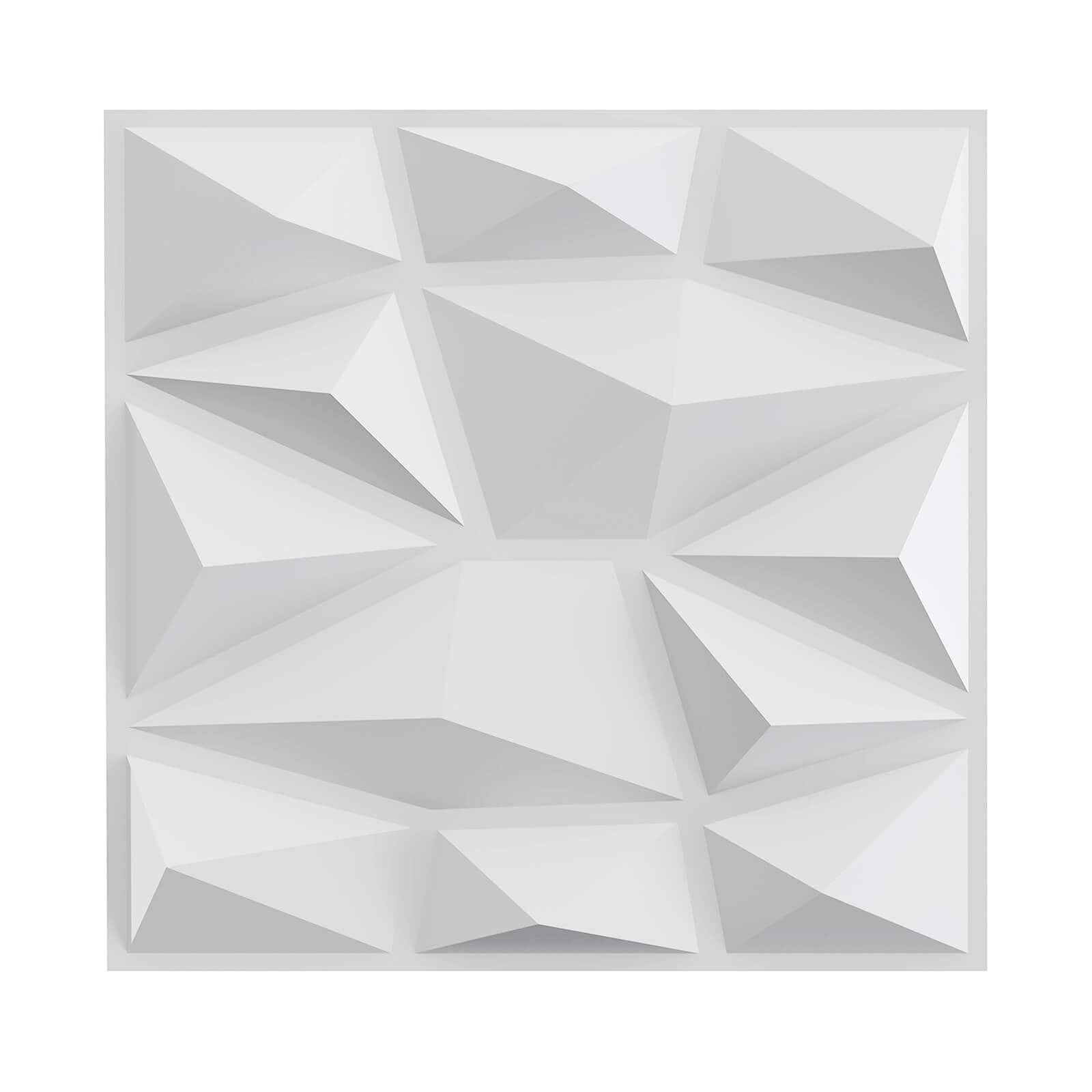 Costway 50/100 Pack 3D Wall Panels, PVC Diamond Textured Wall Tiles