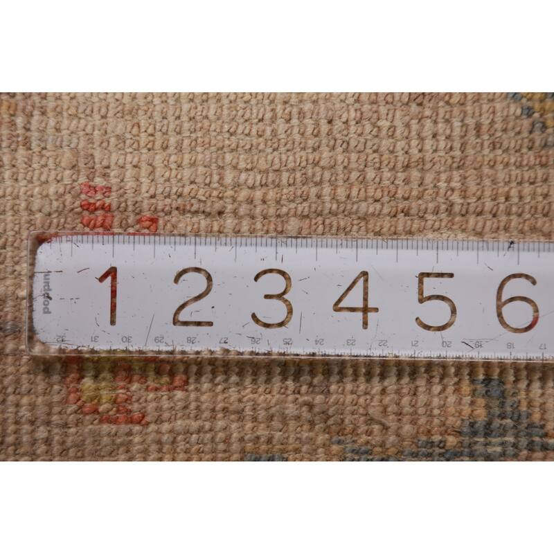 Hand Knotted Oriental 100% Wool Carpet Transitional All-Over Beige & Ivories Oushak Area Rug - 8' 9'' X 6' 0''