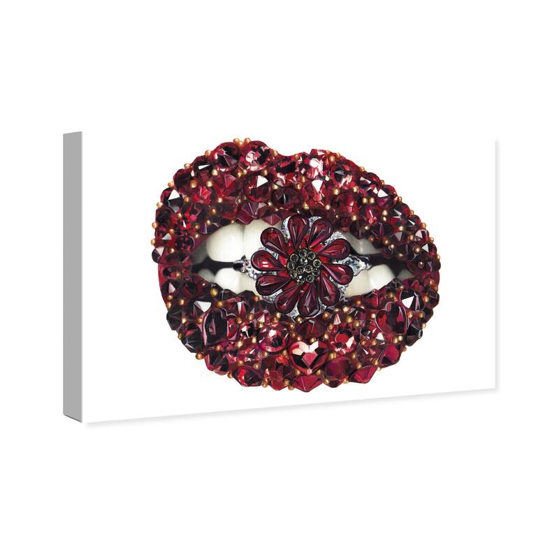 Wynwood Studio Canvas Fashion and Glam Red Lips Red and Dark Red Glam Wall Art Canvas Print