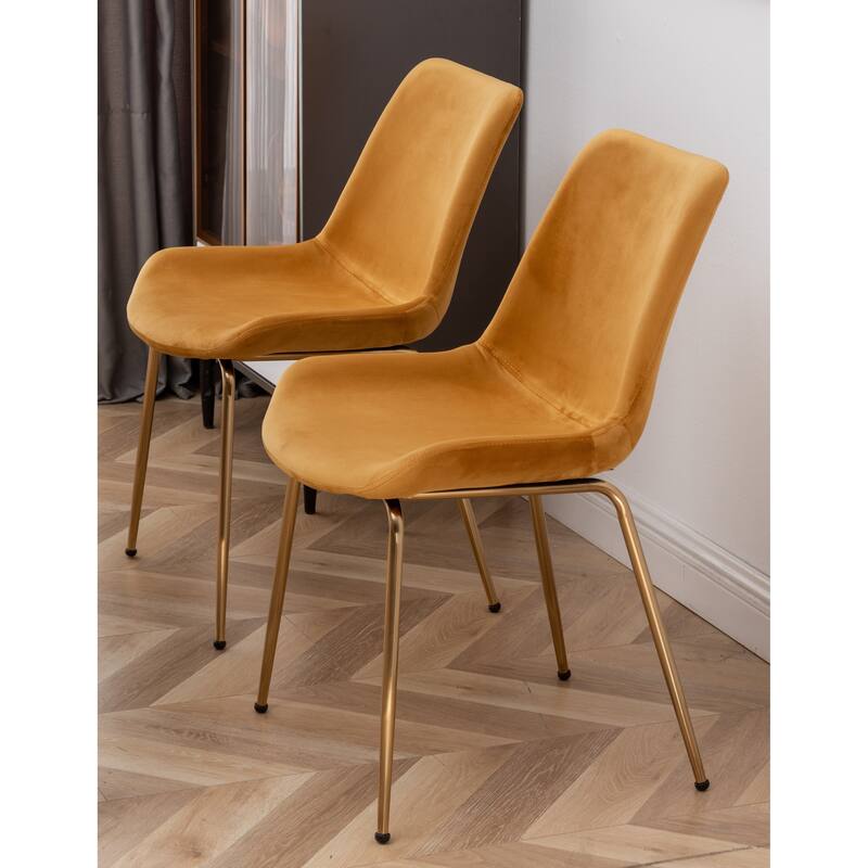 Modern Dining Set with Round Table & Velvet Upholstered Chairs