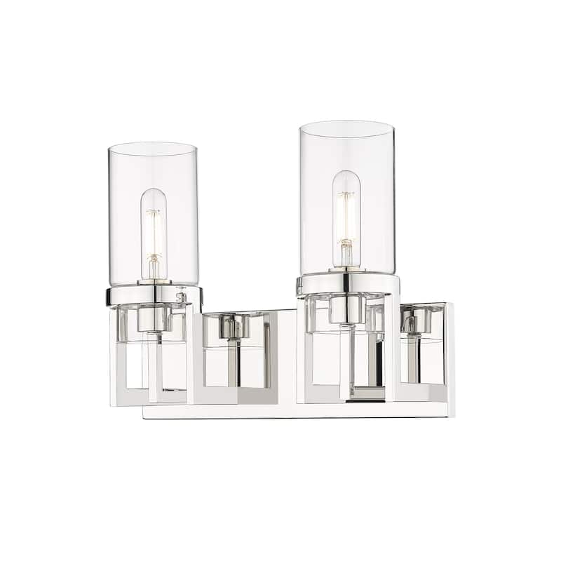 Innovations Lighting Utopia - 2 Light 8" Wall-Mounted Bath Vanity Light - Clear/Polished Nickel