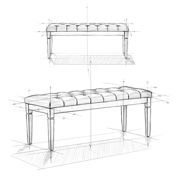 dimension image slide 2 of 3, WYNDENHALL Hopewell 48 inch Wide Traditional Rectangle Ottoman Bench