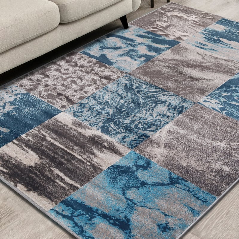 Patchwork Modern Eclectic Color Block Indoor Area Rug by Superior