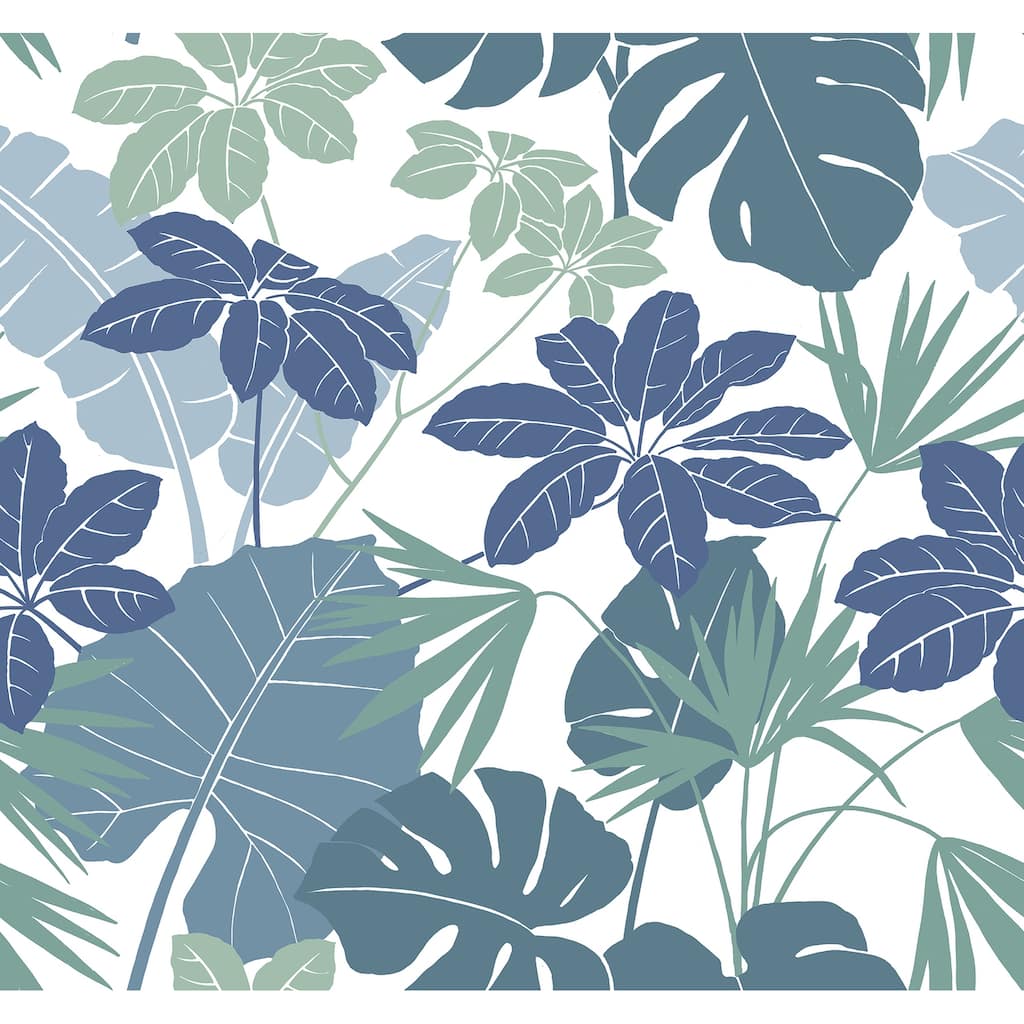 A-Street Prints Medellin Blue Rainforest Floor Wallpaper