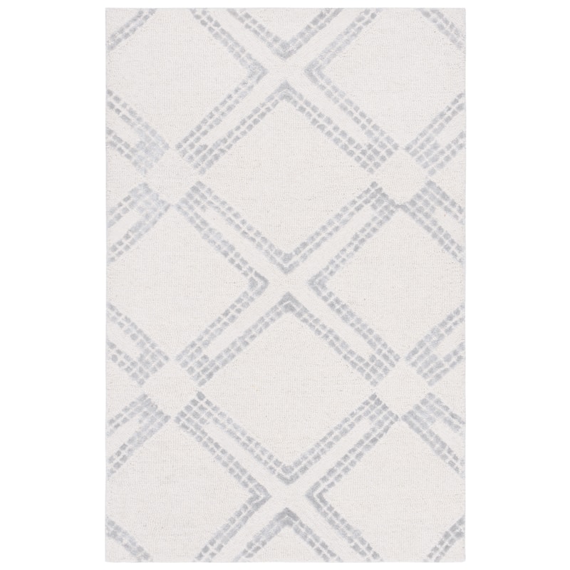 SAFAVIEH Handmade Bellagio Jaryn Modern Oriental Wool Rug - 2'6" x 4' - Ivory/Silver