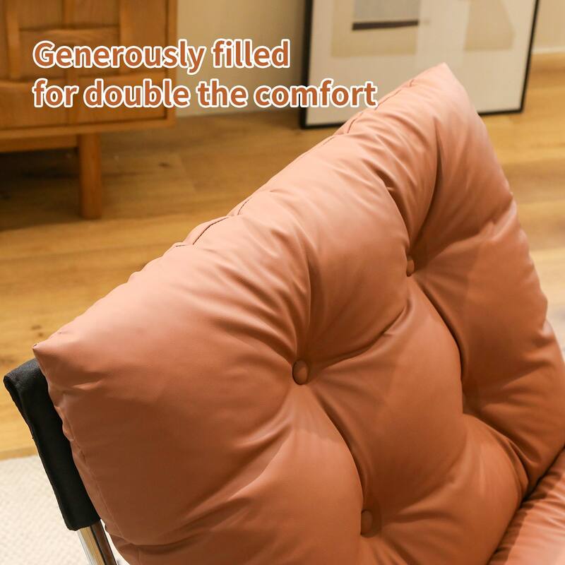 Faux Leather Upholstered Living Room Chair Accent Chair Reading Chair