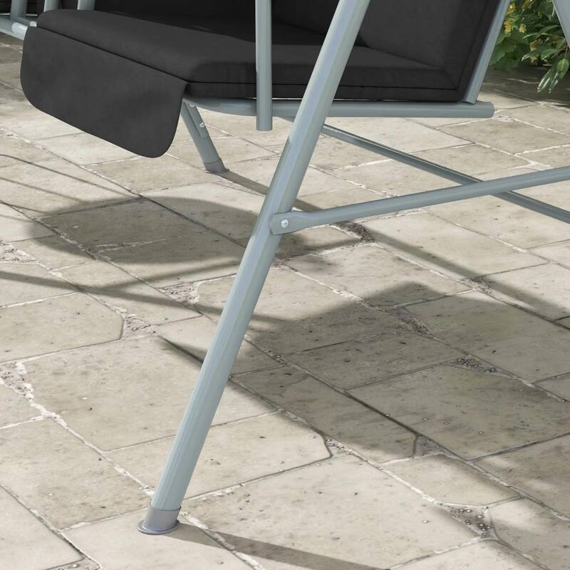 2-Seater Outdoor Porch Swing with Canopy and Table, Patio Swing Chair