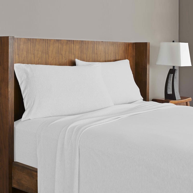 Soft Tees Luxury Jersey Knit Bed Sheet Set - Full - Silver