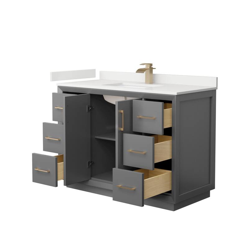 Wyndham Collection WCF414148S-QTZ-UNSMXX Strada 48" Free Standing