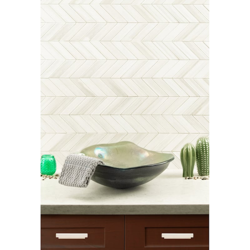 Ackland AKN-P-GL12X15CVM-CA Glacis - 12" x 15" Porcelain Chevron
