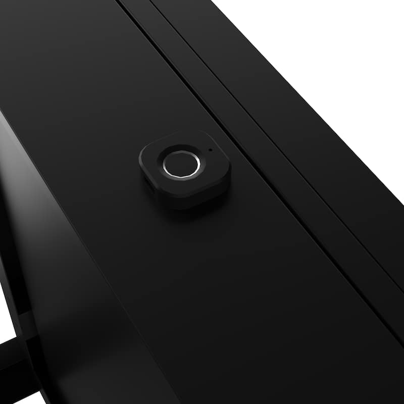 Rectangular double-layer coffee table with hidden storage compartment and fingerprint lock