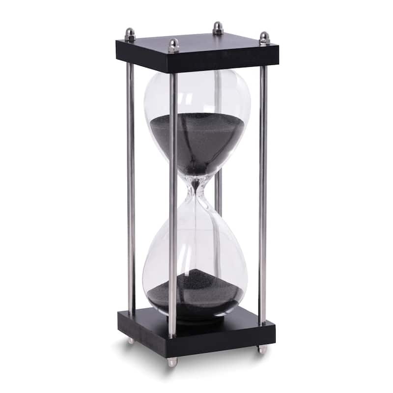Curata Glass and Wood Black 30 Minute Sand Timer - Bed Bath & Beyond ...