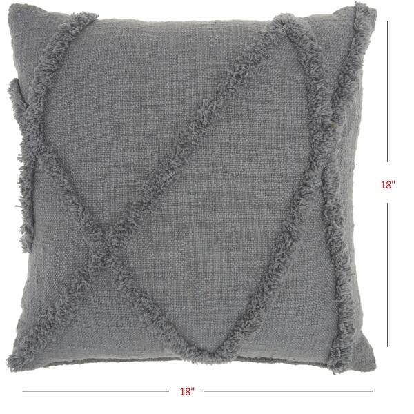 Boho Chic White Textured Lines Throw Pillow