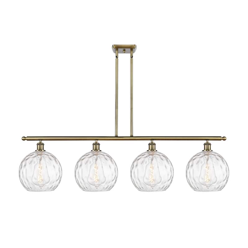 Innovations Lighting 516-4I-13-48 Athens Linear Athens 4 Light 48" - Antique Brass / Clear Water Glass
