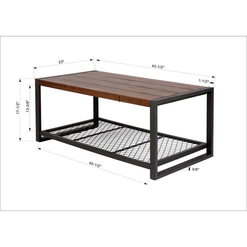 Industrial Style Coffee Table Stylish Coffee Table Console Coffee Table with Reclaimed Wood Finish, for Living Room