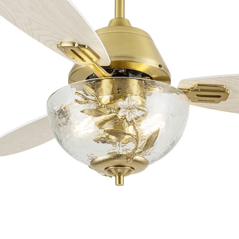 Jordan River of Goods 3-blade 42-inch Modern Indoor Ceiling Fan with Clear Glass Shade and Remote Control - 42" x 42" x 19.125"