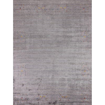 Gabbeh Indian Area Rug Handmade Silk Carpet - 7'10"x 9'9"