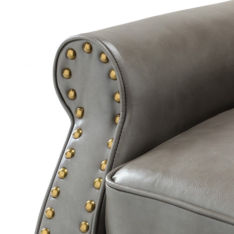 Mycenae Upholstered Accent Armchair with Nailhead Trim Set of 2