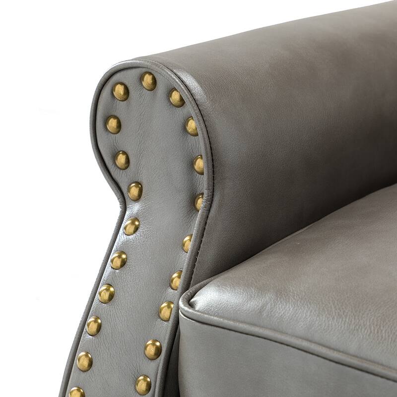 Mycenae Upholstered Accent Armchair with Nailhead Trim Set of 2